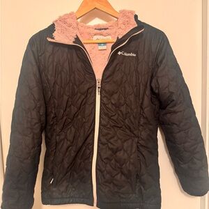 Columbia Pink and Black Puffer Jacket